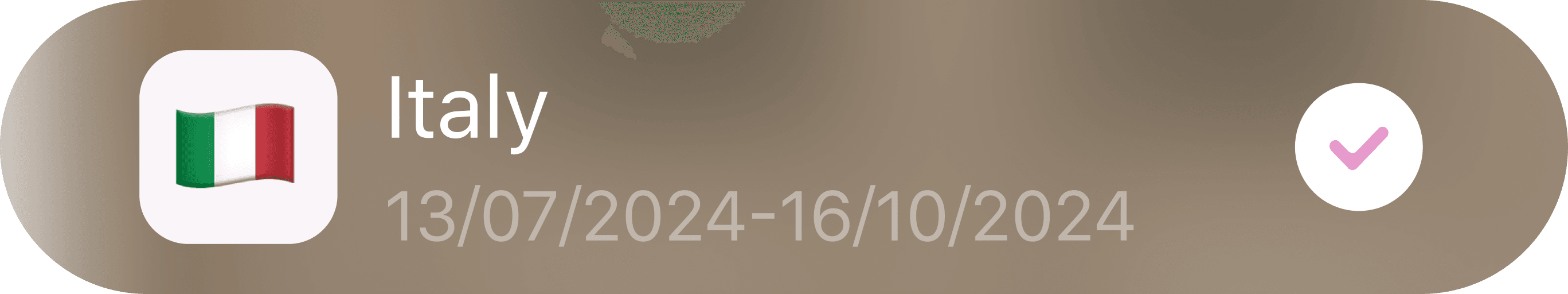 Visited countries tracker progress